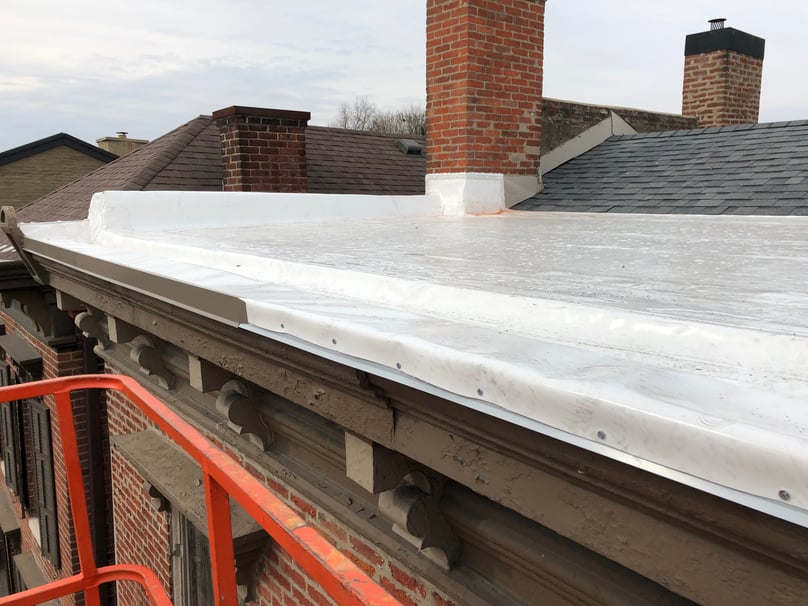 Downtown Madison, IN Flat Roof and Gutter Installation